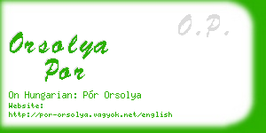 orsolya por business card