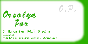 orsolya por business card